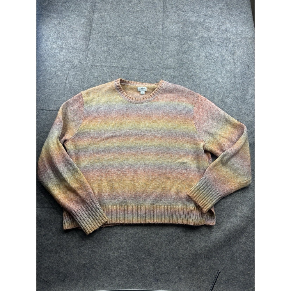 J.Crew Space Dye Sweater Sunset Women's XL Pastel Ombre Knit Cottagecore Indie